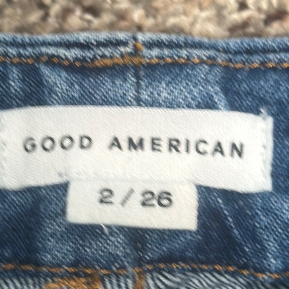 Good American blue straight jeans g o indigo denim ankle size 26 - Picture 6 of 10